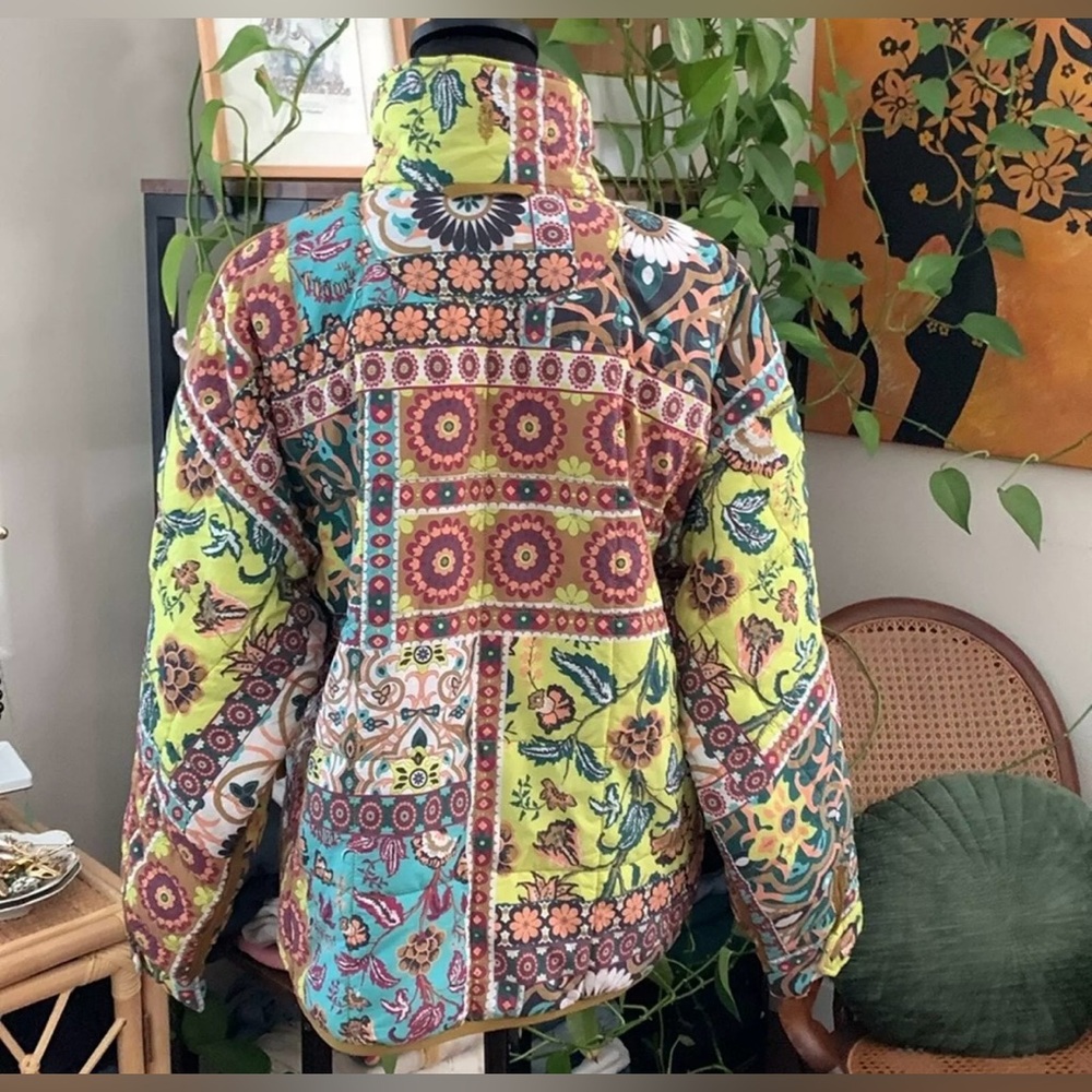 Free People Multicolor Patchwork Pippa Puffer Jac… - image 4